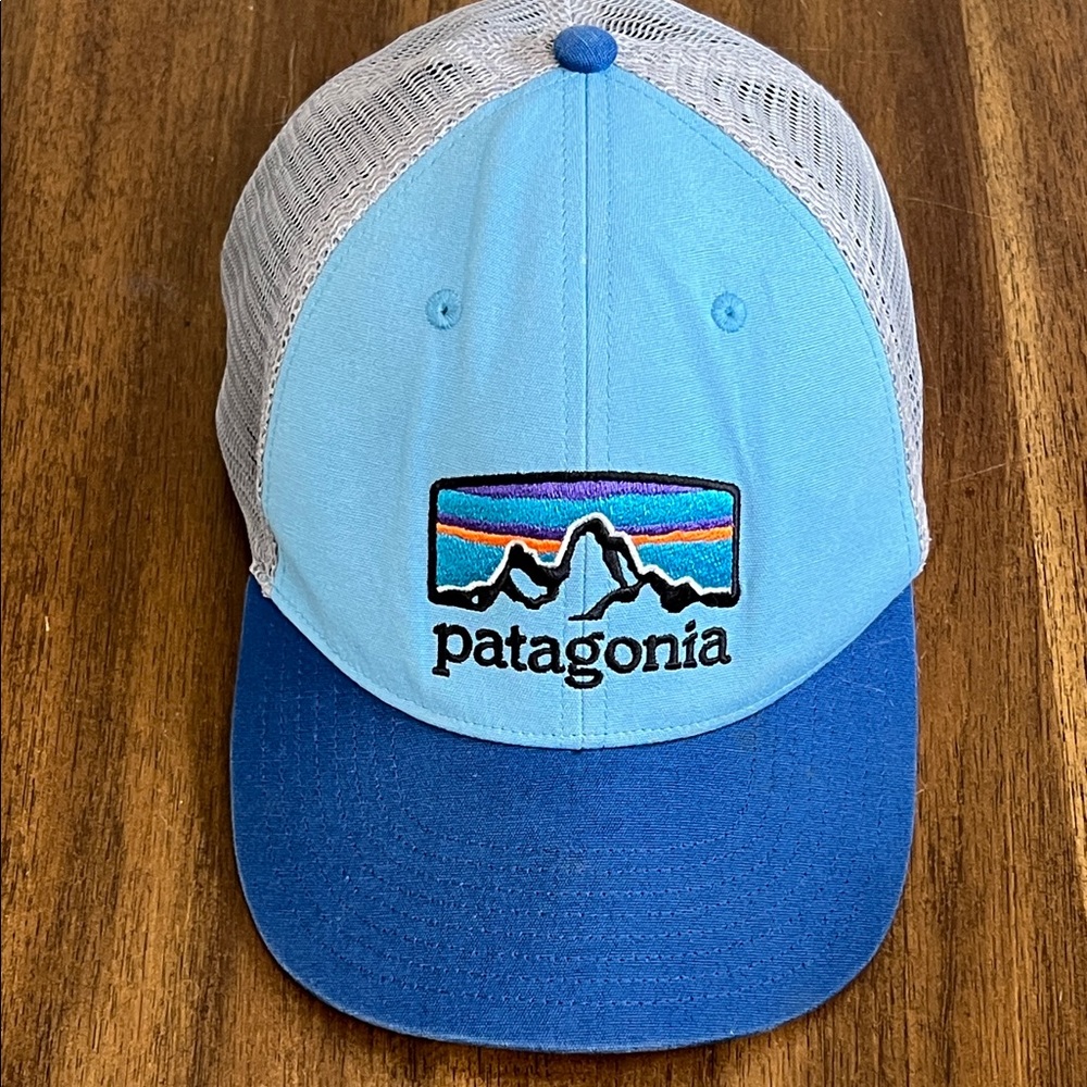 Patagonia Hat Cap Adult Snap Back White Mountain Trucker Mesh Netplus Outdoor - Picture 3 of 11
